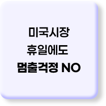 미국시장 휴일에도  멈출걱정 NO